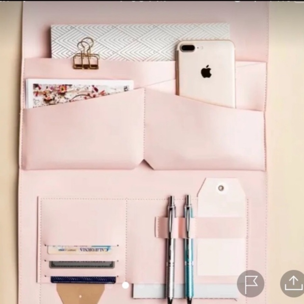 Glass Ladder Portfolio Clutch | Pink Organizer & Laptop Case w/ Multiple Pockets